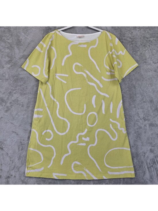 gorman Dresses & Skirts - Gorman Dress Womens L Yellow Organic Cotton Short Sleeve T-Shirt Graphic Print